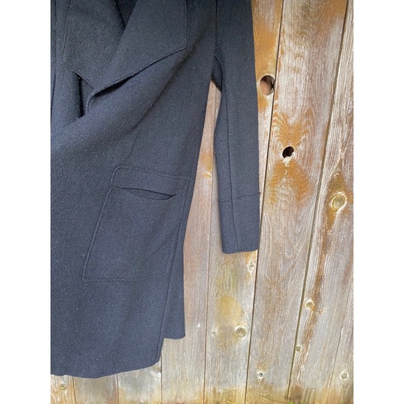 COPY - ZARA wool black long open front jacket/coat - Picture 3 of 6